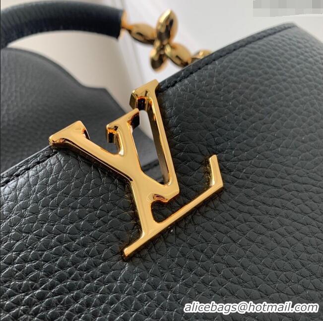 Famous Brand Louis Vuitton Capucines Mini Bag in Taurillon Leather M23943 Black 2024