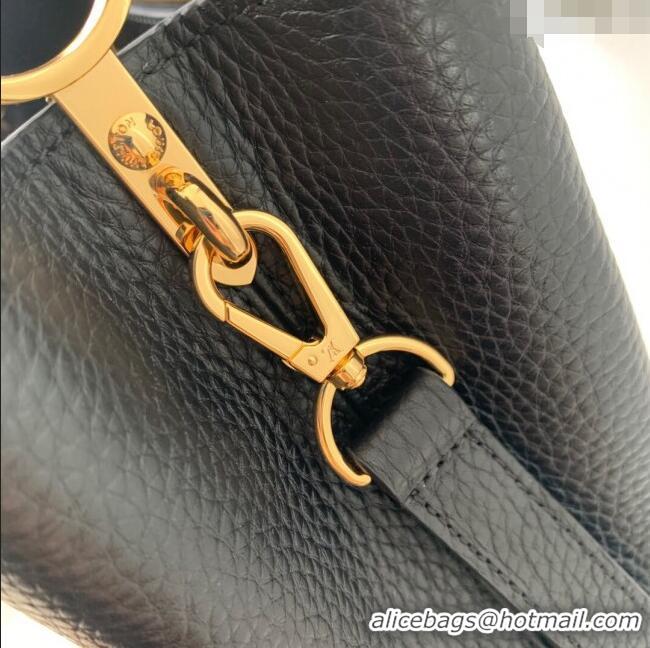 Famous Brand Louis Vuitton Capucines Mini Bag in Taurillon Leather M23943 Black 2024