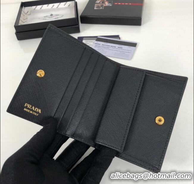 Reasonable Price Prada Small Saffiano Leather Wallet 1MV204 Black