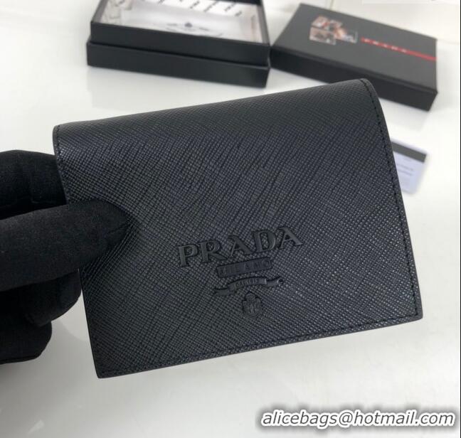 Reasonable Price Prada Small Saffiano Leather Wallet 1MV204 Black