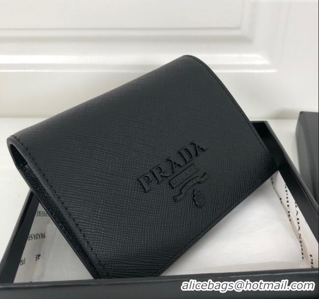 Reasonable Price Prada Small Saffiano Leather Wallet 1MV204 Black