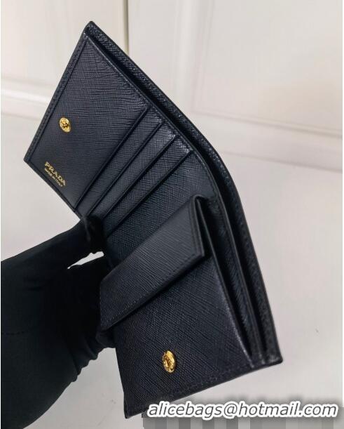 Unique Grade Prada Small Saffiano Leather Wallet 1MO204 Black