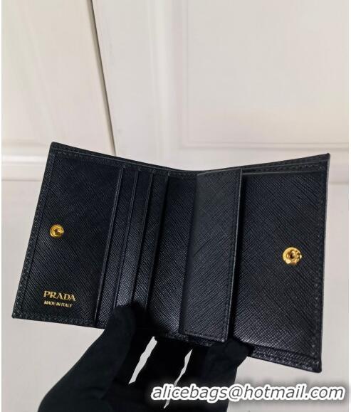 Unique Grade Prada Small Saffiano Leather Wallet 1MO204 Black