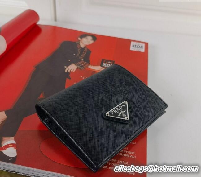 Super Quality Prada Small Saffiano Leather Wallet 1MO204 Black