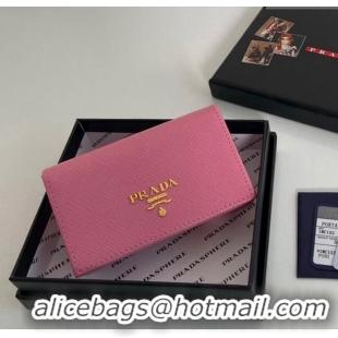 Traditional Specials Prada Saffiano Leather Card Holder Wallet 1MC122 Light Pink