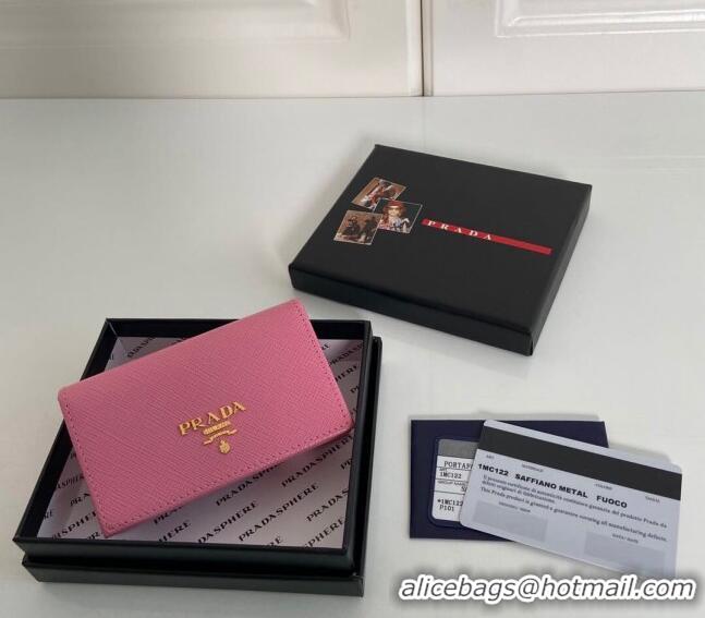 Traditional Specials Prada Saffiano Leather Card Holder Wallet 1MC122 Light Pink