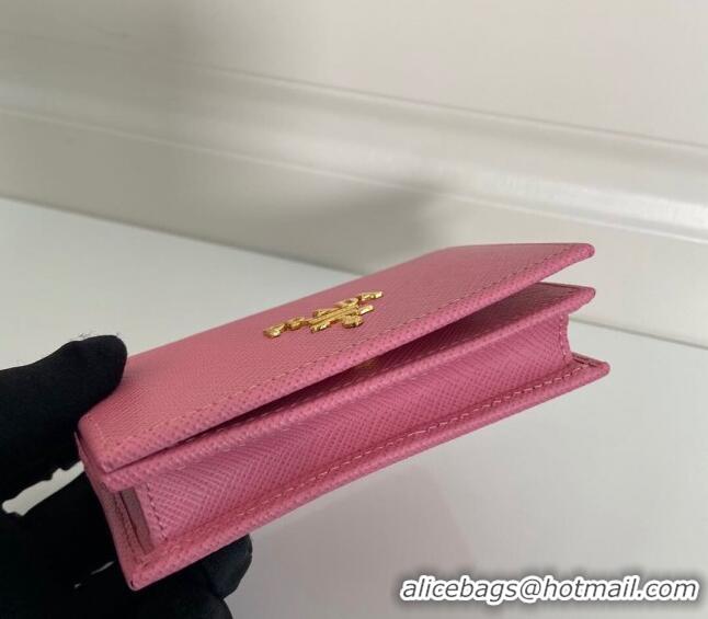 Traditional Specials Prada Saffiano Leather Card Holder Wallet 1MC122 Light Pink