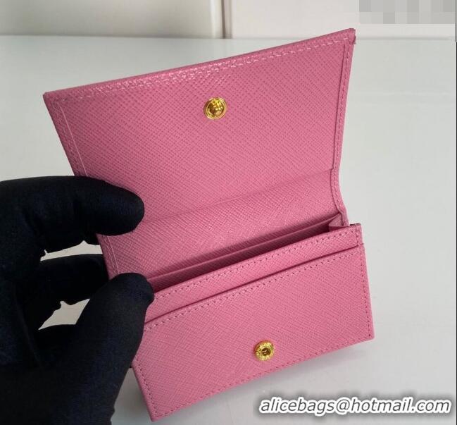 Traditional Specials Prada Saffiano Leather Card Holder Wallet 1MC122 Light Pink