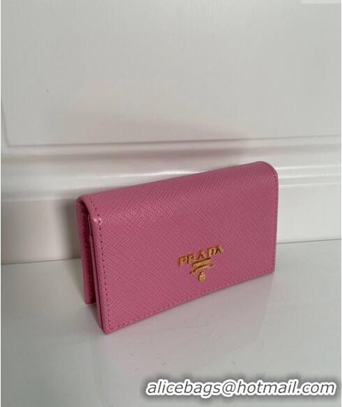 Traditional Specials Prada Saffiano Leather Card Holder Wallet 1MC122 Light Pink