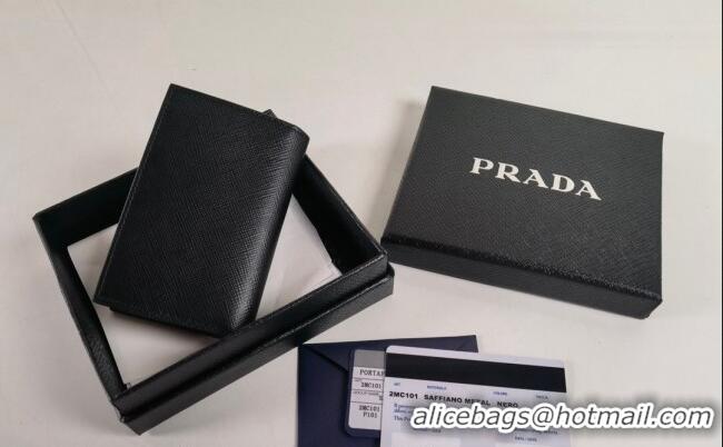 Reasonable Price Prada Saffiano Leather Card Holder Wallet 2MC101 Black