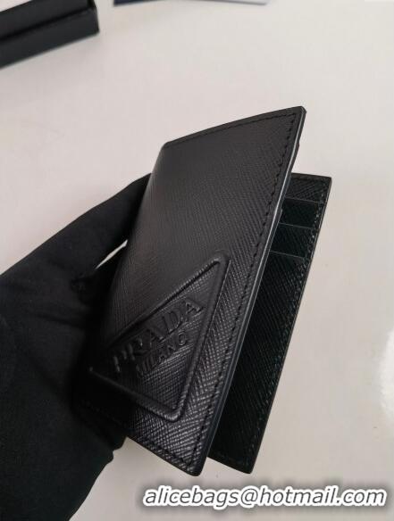 Reasonable Price Prada Saffiano Leather Card Holder Wallet 2MC101 Black