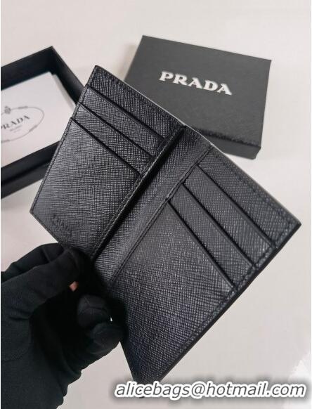 Reasonable Price Prada Saffiano Leather Card Holder Wallet 2MC101 Black