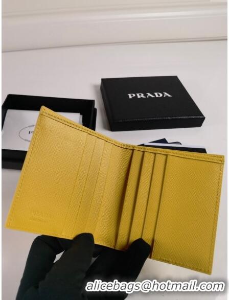 Low Cost Prada Saffiano Leather Wallet 2MO004 Yellow