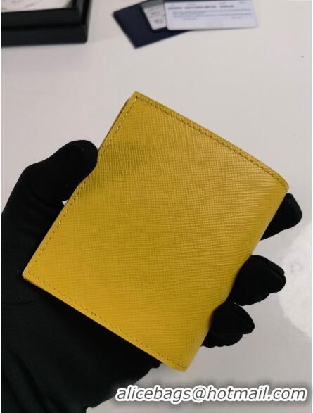 Low Cost Prada Saffiano Leather Wallet 2MO004 Yellow