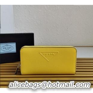 Buy Fashionable Prada Saffiano Leather Wallet 2ML317 Yellow