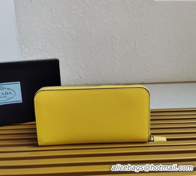 Buy Fashionable Prada Saffiano Leather Wallet 2ML317 Yellow