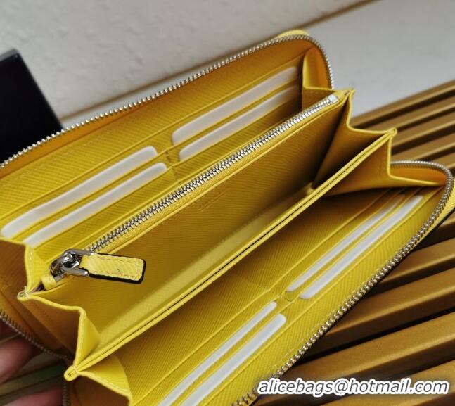 Buy Fashionable Prada Saffiano Leather Wallet 2ML317 Yellow