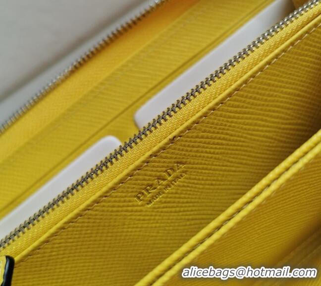 Buy Fashionable Prada Saffiano Leather Wallet 2ML317 Yellow