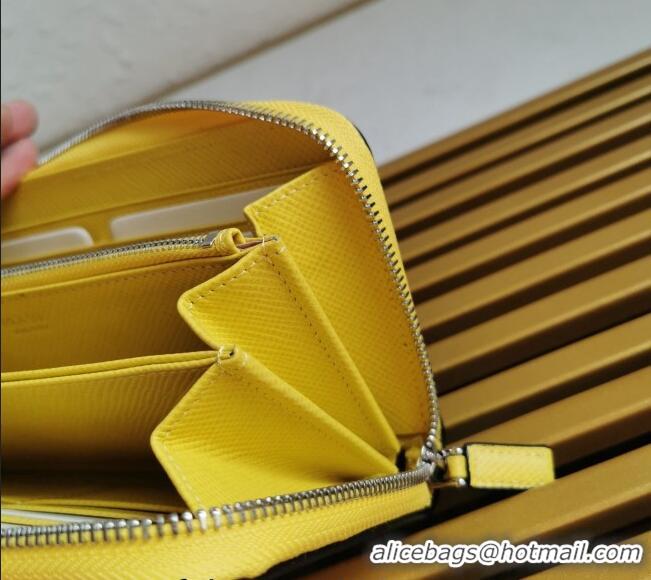 Buy Fashionable Prada Saffiano Leather Wallet 2ML317 Yellow