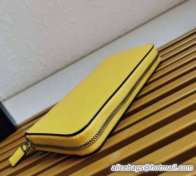 Buy Fashionable Prada Saffiano Leather Wallet 2ML317 Yellow