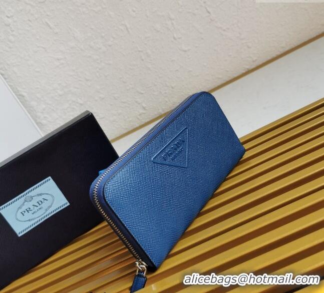 Pretty Style Prada Saffiano Leather Wallet 2ML317 Blue