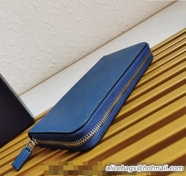 Pretty Style Prada Saffiano Leather Wallet 2ML317 Blue