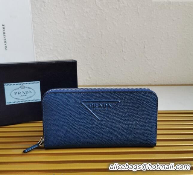 Pretty Style Prada Saffiano Leather Wallet 2ML317 Blue