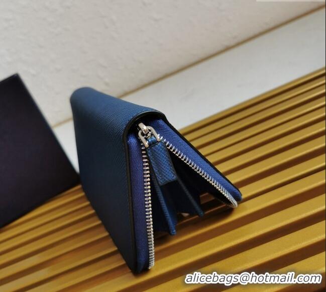 Pretty Style Prada Saffiano Leather Wallet 2ML317 Blue