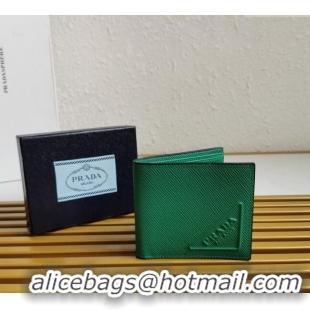 Big Discount Prada Saffiano Leather Wallet 2MO513 Green