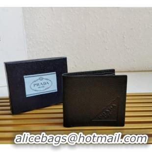 Low Cost Design Prada Saffiano Leather Wallet 2MO513 Black