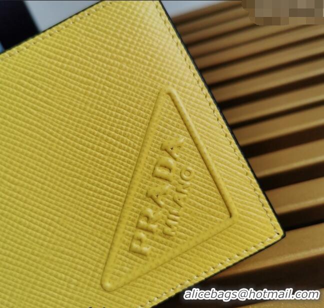 Top Quality Prada Saffiano Leather Wallet 2MO513 Yellow