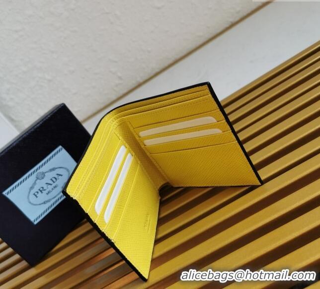 Top Quality Prada Saffiano Leather Wallet 2MO513 Yellow