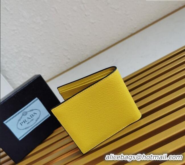 Top Quality Prada Saffiano Leather Wallet 2MO513 Yellow