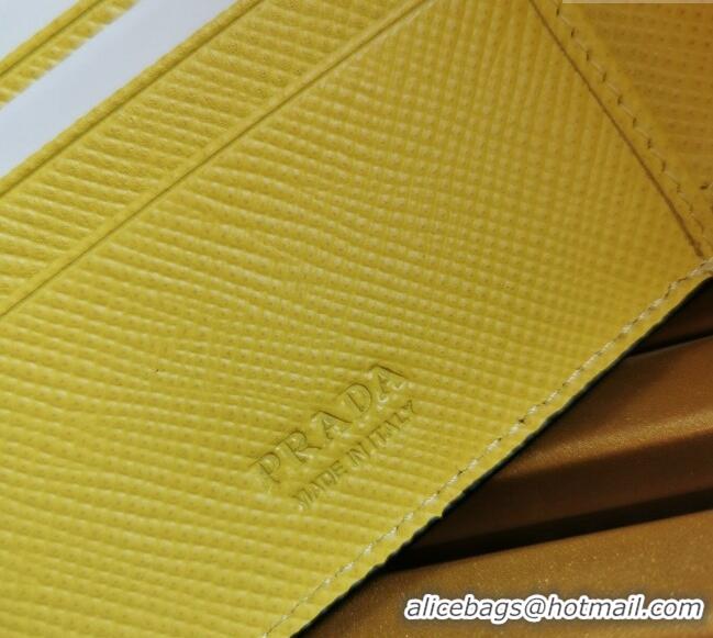 Top Quality Prada Saffiano Leather Wallet 2MO513 Yellow