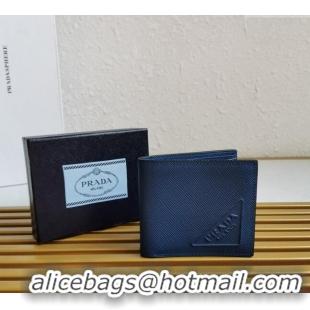 Shop Grade Prada Saffiano Leather Wallet 2MO513 Blue