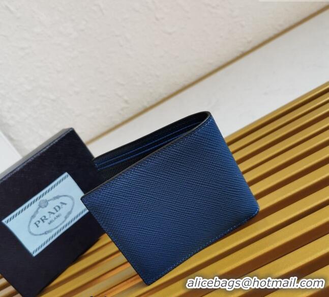 Shop Grade Prada Saffiano Leather Wallet 2MO513 Blue