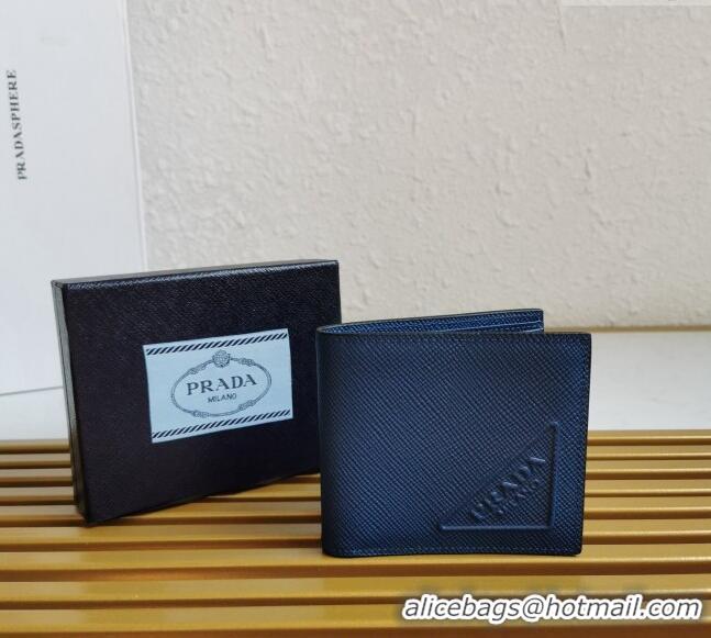 Shop Grade Prada Saffiano Leather Wallet 2MO513 Blue