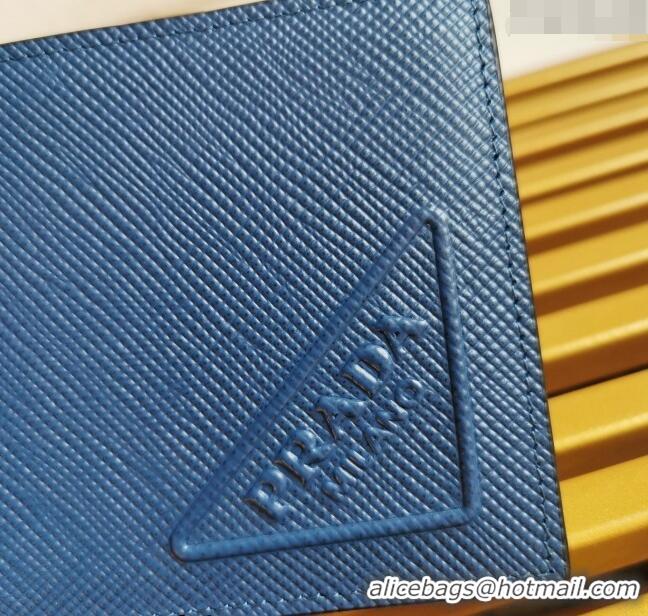 Shop Grade Prada Saffiano Leather Wallet 2MO513 Blue