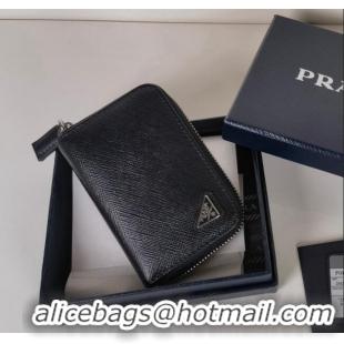 Good Looking Prada Saffiano Leather Card Holder Wallet 2MM358 Black