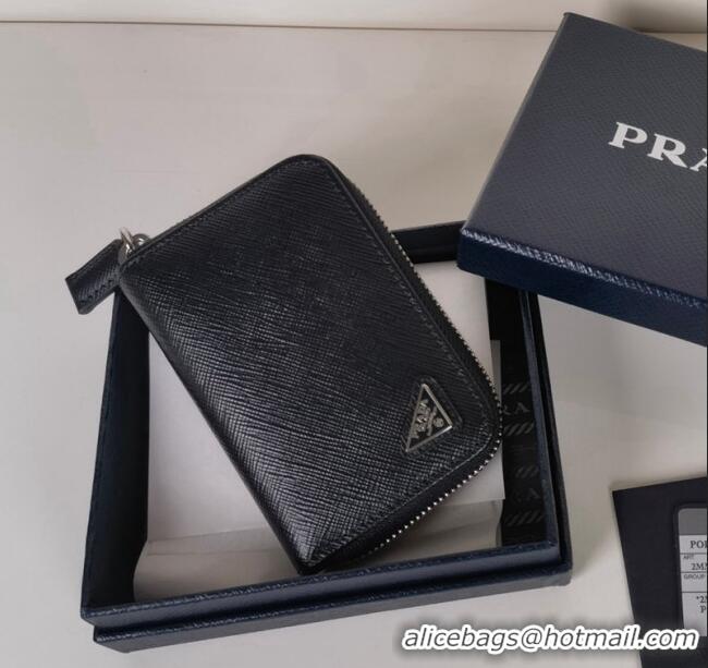 Good Looking Prada Saffiano Leather Card Holder Wallet 2MM358 Black