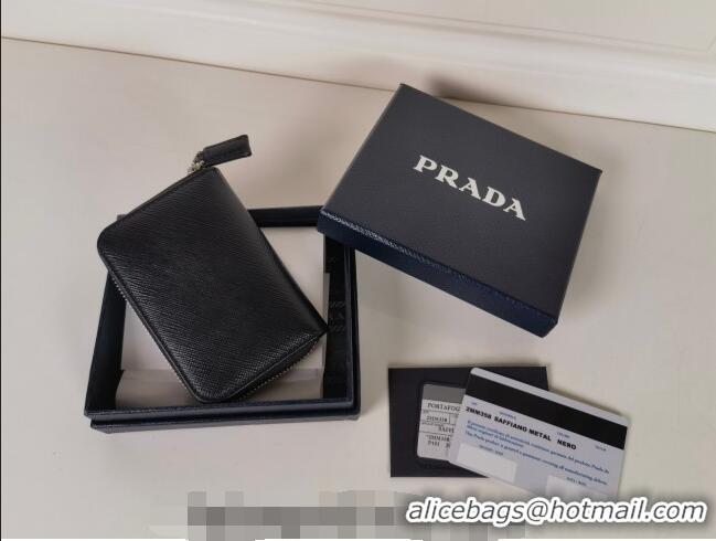 Good Looking Prada Saffiano Leather Card Holder Wallet 2MM358 Black