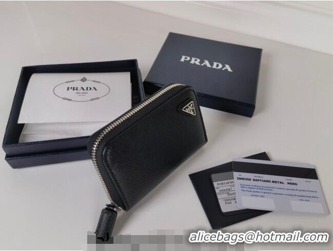 Good Looking Prada Saffiano Leather Card Holder Wallet 2MM358 Black