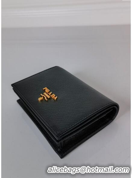 Good Product Prada Small Saffiano Leather Wallet 1MV021 Black