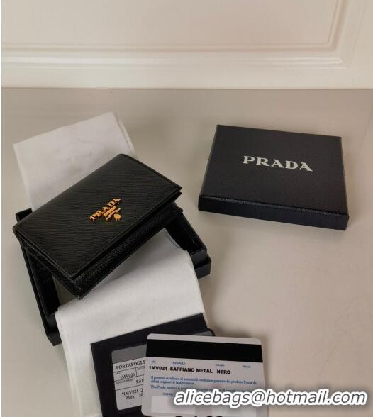 Good Product Prada Small Saffiano Leather Wallet 1MV021 Black