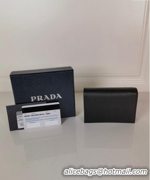 Good Product Prada Small Saffiano Leather Wallet 1MV021 Black