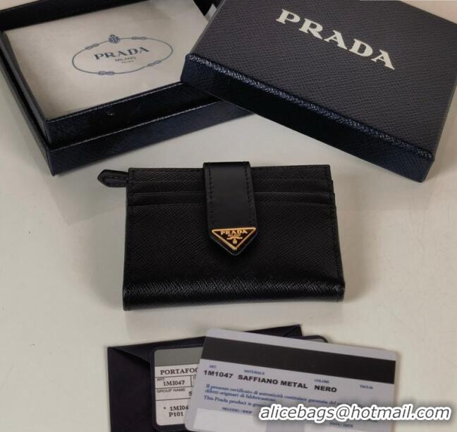 Grade Quality Prada Small Saffiano and smooth leather wallet 1ML047 Black