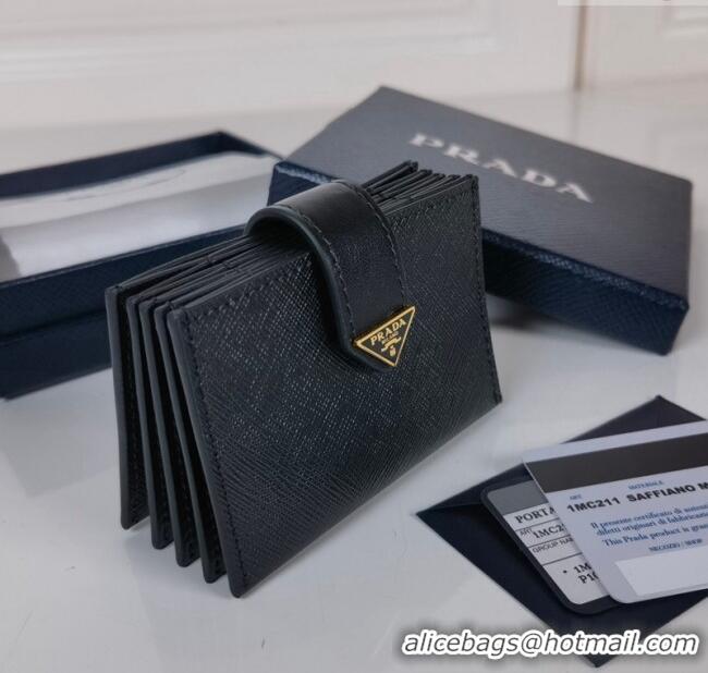 Trendy Design Prada Saffiano Leather Card Holder Wallet 1MC211 Black