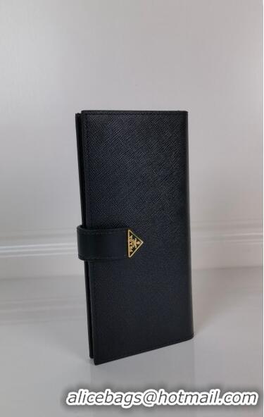 Best Price Prada Saffiano Leather Long Wallet 1MV025 Black 2023