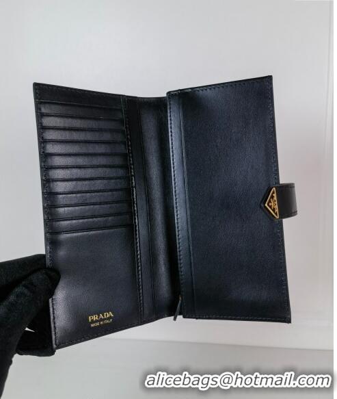 Best Price Prada Saffiano Leather Long Wallet 1MV025 Black 2023