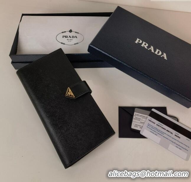 Best Price Prada Saffiano Leather Long Wallet 1MV025 Black 2023